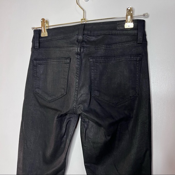 PAIGE Verdugo Ankle Black Fog Lux Coating Skinny Jeans - Picture 10 of 14